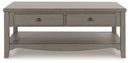 Charina - Rectangular Cocktail Table - Antique Gray