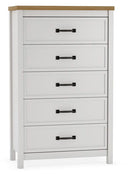 Kerisden - Five Drawer Chest - White / Brown - Austin's Furniture Depot (Austin,TX)