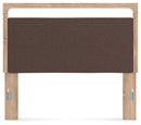 Kinlanni - Queen Upholstered Panel Headboard - Tan / Brown