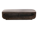 Balam - Wooden Bench With Fabric Cushioned Seat - Oil Black