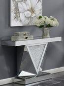 Amore - Mirrored Acrylic Entryway Sofa Console Table - Silver