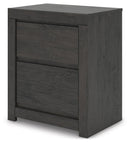 Fraluna - Two Drawer Night Stand - Charcoal