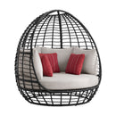 Playa - Twin Egg Chair With 3 Pillows - Dark Gray / Beige