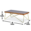 Walter - Brass Inlay Cocktail Table - Brown