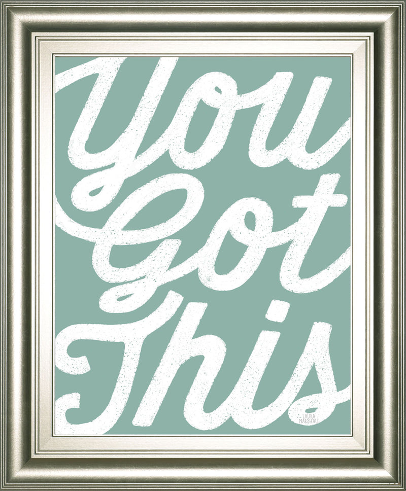 Positivity VII By Laura Marshall - Framed Print Wall Art - Green