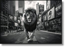 Glossy Painted Framed Canvas - King Of The City - Dark Gray
