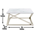 Zurich - Faux White Marble Top Coffee Table - White