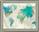 Aqua Atlas - 28" x 34" Framed Wall Art