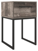 Neilsville - One Drawer Night Stand - Black / Gray