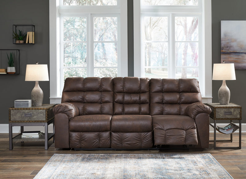 Derwin Reclining Sofa with Drop Down Table