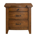Gage - 3-Drawer Nightstand With USB And Power - Chestnut