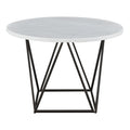 Steve Silver Ramona White Marble Top Round Dining Table in Deep Bronze