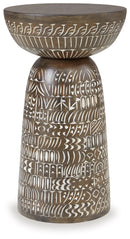 Hadcher - Accent Table - Cream / Brown