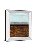 Textured Light Il By Natalie Avondet - Mirror Framed Print Wall Art - Dark Brown