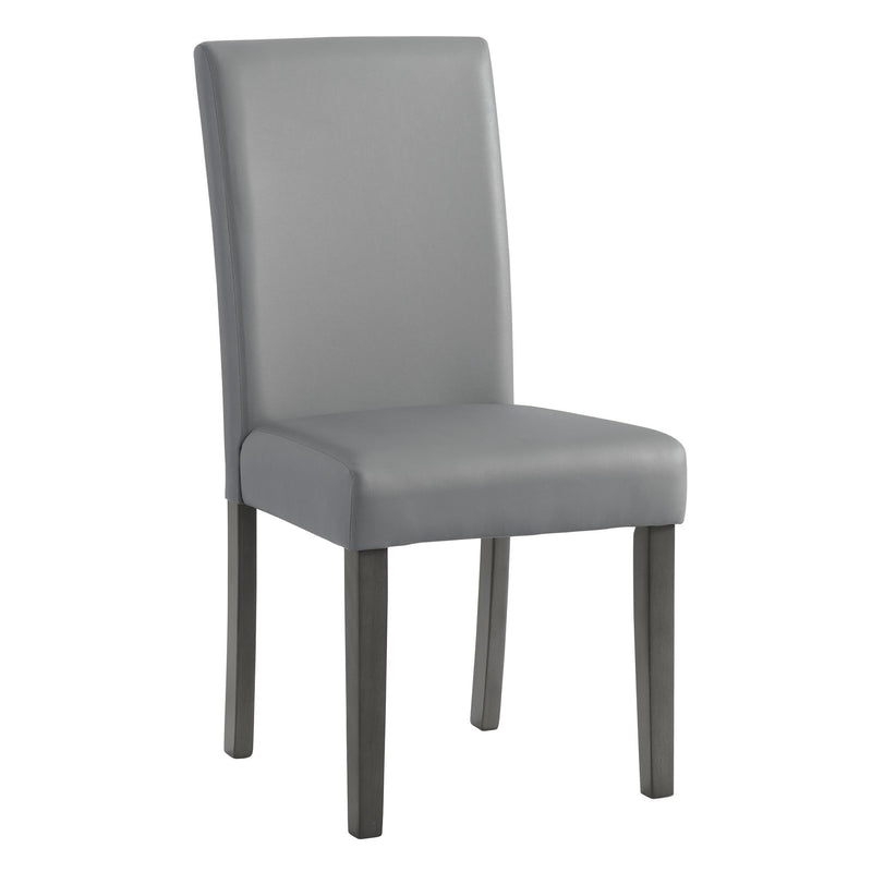 Ambridge - 5 Piece Round Dining Set With Faux Marble Top - Brushed Gray