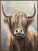 "Highland Majesty" Hand-Painted Canvas In Frame - Brown