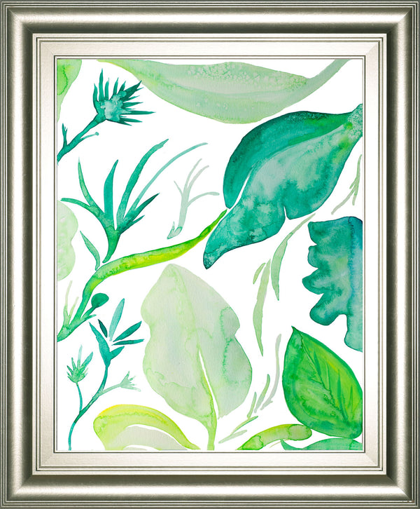 Green Water Leaves Il By Kat Papa - Framed Print Wall Art - Green