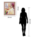 Contemplative Muse - 28" x 34" Framed Wall Art