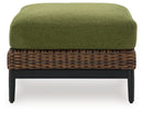 Horizon Hall - Ottoman With Cushion - Brown / Green