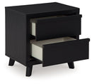 Danziar - Two Drawer Night Stand - Black