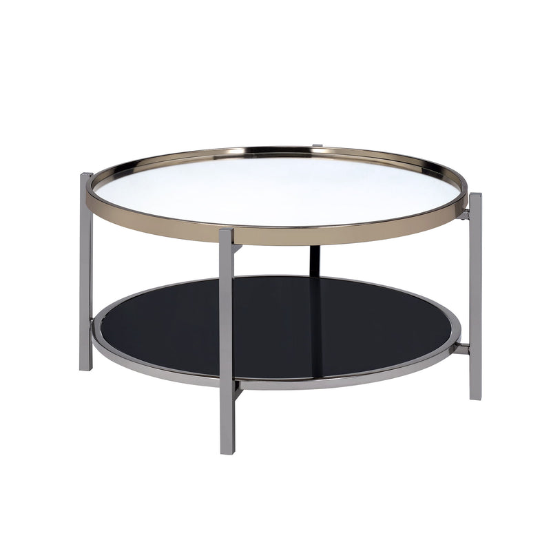Edith - Round Coffee Table - Dark Nickel