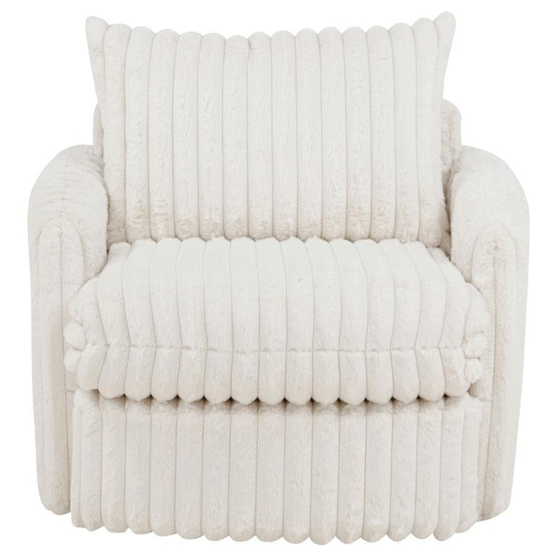 Sarco - Corduroy Upholstered Swivel Accent Arm Chair
