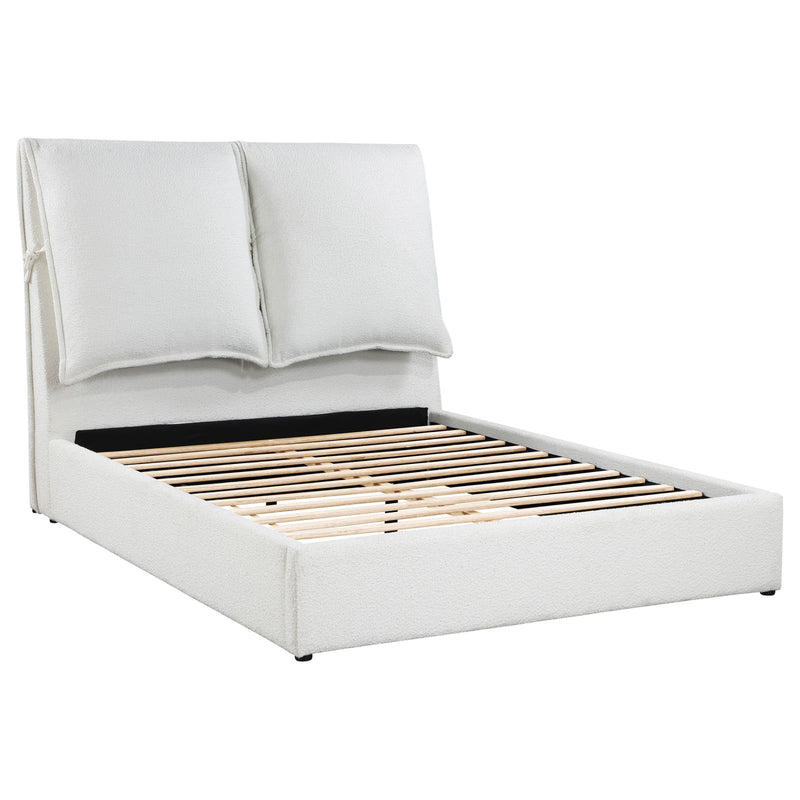 Gwendoline Upholstered Platform Bed with Pillow Headboard White - Austin's Furniture Depot (Austin,TX)