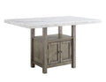 Steve Silver Grayson White Marble Counter Storage Table in Driftwood