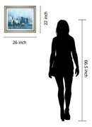 Citlylines By Jones, Cy - Framed Print Wall Art - Light Blue