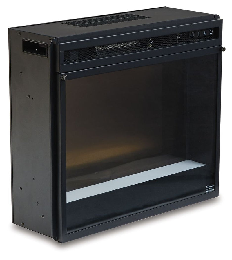 Entertainment Accessories - Black - Fireplace Insert Glass/Stone