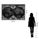 Temp Glass With Foil - World Map - Dark Gray