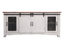 Pueblo White 80" TV Stand w/4 doors and Shelves