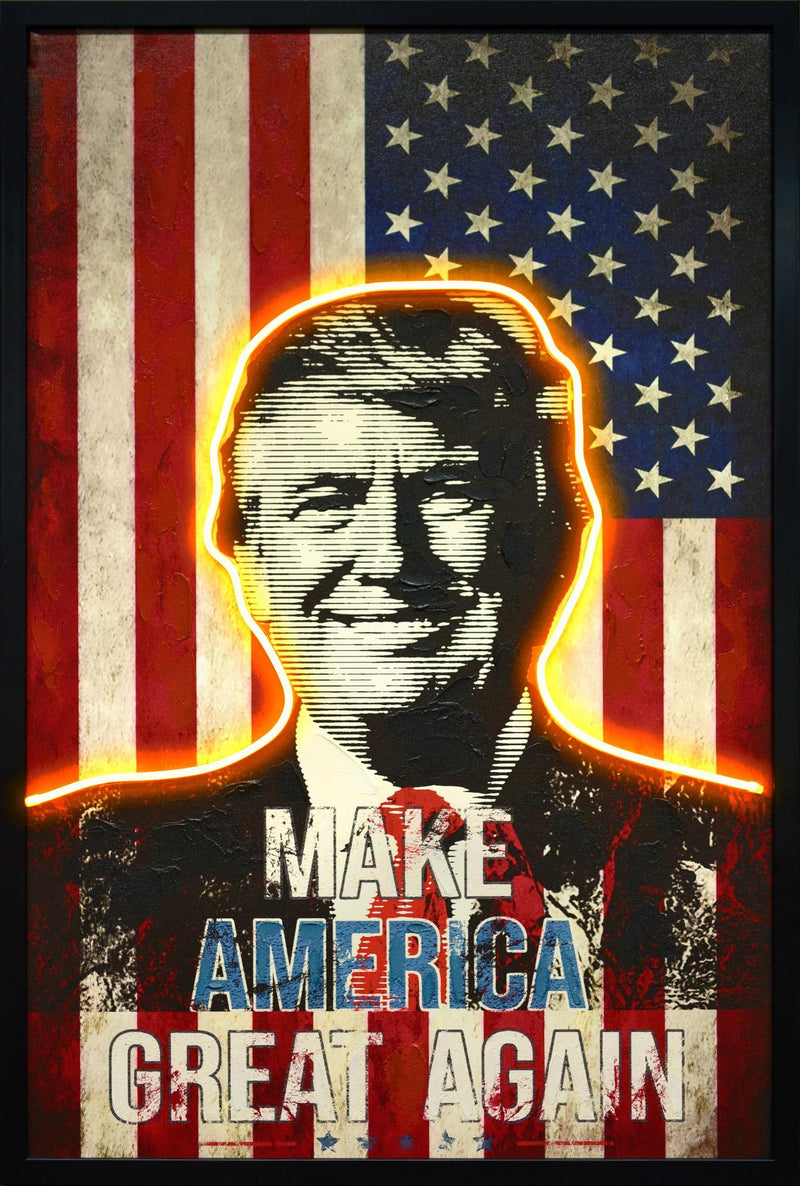 Radiant Flag Portrait - 25" x 37" Framed Wall Art