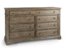 Steve Silver Highland Park 8 Drawer Dresser in Waxed Driftwood