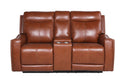 Natalia - Recliner Console Loveseat - Dark Brown