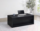 Knapp - Lift Top Cocktail Coffee Table With Dual Drawers - Black
