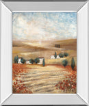 Mirrored Frame Hilltown Landscape I By Rosie Abrahams - White