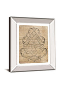 Letter Crest I Vintage V2 By Wild Apple Portfolio - Mirror Framed Print Wall Art - Beige