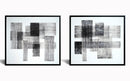 Hand Painted Textured Canvas in Frame 78x35 (Set of 2) - Dark Gray
