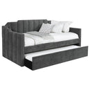 Kingston - Upholstered Twin Daybed With Trundle - Charcoal