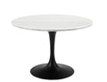 Steve Silver Colfax Round White Marble Top Dining Table in Black