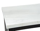 Steve Silver Westby White Marble Top Dining Table in Ebony Wood