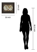 World Map By Elizabeth Medley - Framed Print Wall Art - Blue