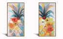 Hand Painted Textured Canvas in Frame 40x39 (Set of 2) - Light Blue