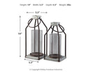 Diedrick - Lantern Set (Set of 2) - Gray / Black