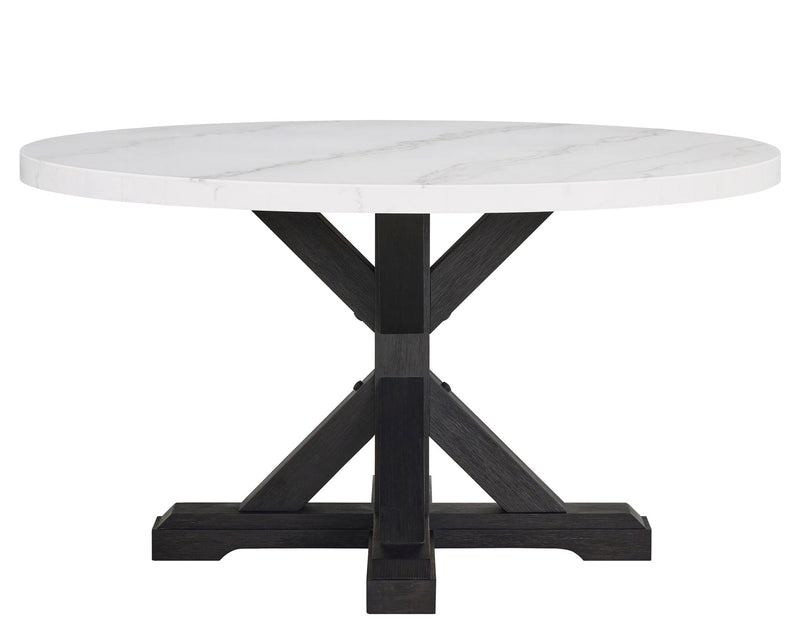 Varley - 5 Piece Round Dining Room Set - White / Gray