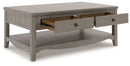 Charina - Rectangular Cocktail Table - Antique Gray