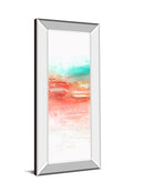 Earth Neon I By Pi Studio - Mirrored Frame 42 x 18 Wall Art - Red