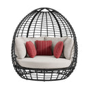 Playa - Twin Egg Chair With 3 Pillows - Dark Gray / Beige