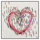 Unity Heart Gathering - 36" x 36" Framed Wall Art